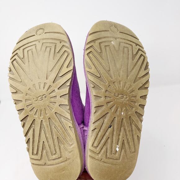 UGG Womens 5 Classic Short Boots Purple Ruby Suede Leather Cozy Lounge Warm Soft - Picture 8 of 12